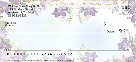 Lena Liu's Floral Borders with Verse Inspirational Personal Checks