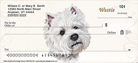 Westie Dog Personal Checks