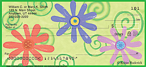 Flower Power Unique Personal Checks