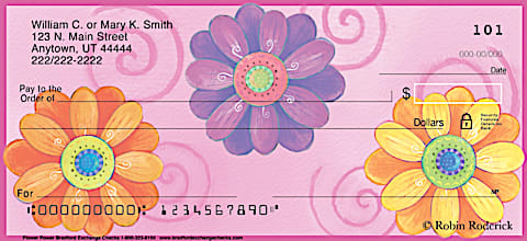 Flower Power Unique Personal Checks