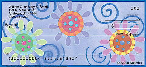 Flower Power Unique Personal Checks