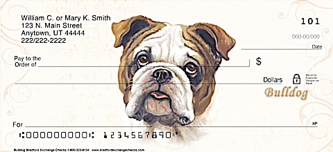 Bulldog Dog Personal Checks