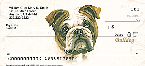 Bulldog Dog Personal Checks