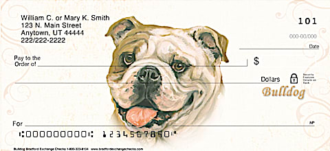 Bulldog Dog Personal Checks