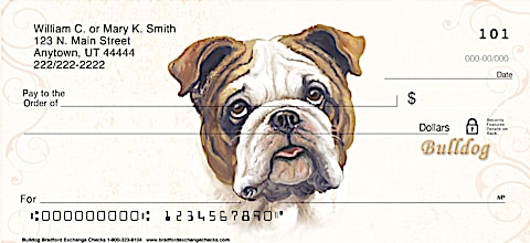 Bulldog Dog Personal Checks