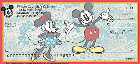 Sketch Book Mickey Personal Checks