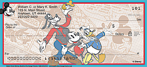 Sketch Book Mickey Personal Checks