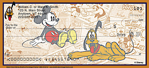 Sketch Book Mickey Personal Checks