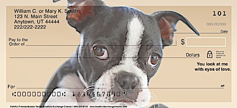 Faithful Friends - Boston Terrier Personal Checks