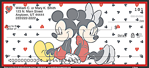 Mickey Loves Minnie Personal Checks