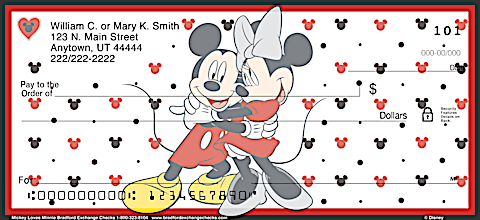 Mickey Loves Minnie Personal Checks