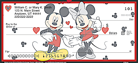 Mickey Loves Minnie Personal Checks