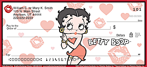 Betty Boop Kiss Personal Checks