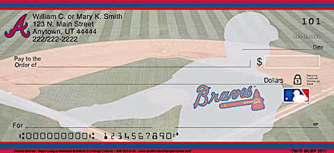 Atlanta Braves Major League Baseball Personal Checks