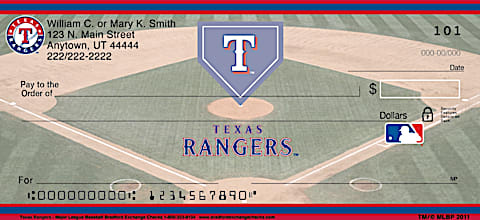 Texas Rangers Major League Baseball Personal Checks