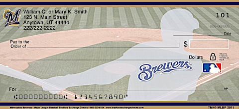 Milwaukee Brewers Major League Baseball Personal Checks