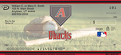 Arizona Diamondbacks Major League Baseball Personal Checks