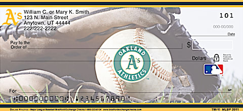 Oakland Athletics Major League Baseball Personal Checks