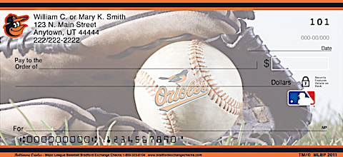 Baltimore Orioles Major League Baseball Personal Checks