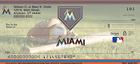 Miami Marlins Major League Baseball Personal Checks