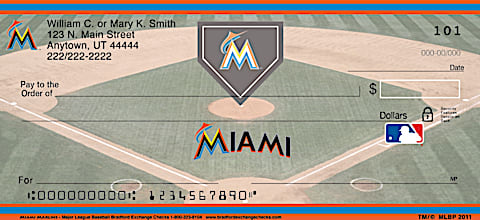 Miami Marlins Major League Baseball Personal Checks