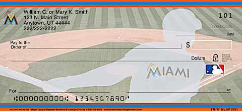 Miami Marlins Major League Baseball Personal Checks