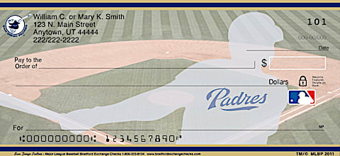 San Diego Padres Major League Baseball Personal Checks