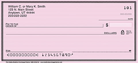 Pink Safety Personal Checks