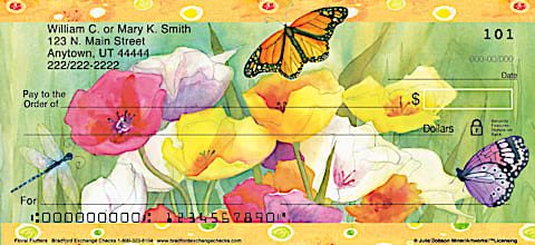 Floral Flutters Personal Checks