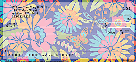 Retroflection Flowers Personal Checks