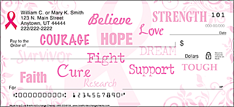 Hope for a Cure Bread Cancer Personal Checks