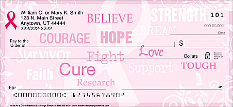 Hope for a Cure Bread Cancer Personal Checks