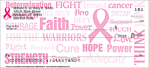 Hope for a Cure Bread Cancer Personal Checks