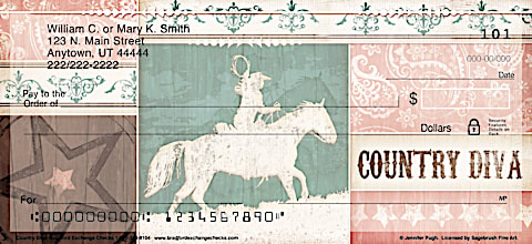 Country Diva Cowgirl Personal Checks