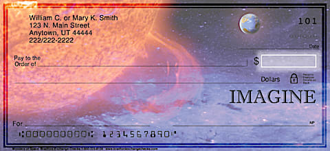 Wonders of Space Personal Checks, Inspirational Space Personal Checks, Planet Personal Checks