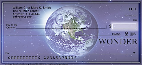 Wonders of Space Personal Checks, Inspirational Space Personal Checks, Planet Personal Checks