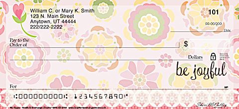 Be Happy Personal Checks, Uplifting Checks, Floral Checks