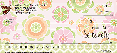 Be Happy Personal Checks, Uplifting Checks, Floral Checks