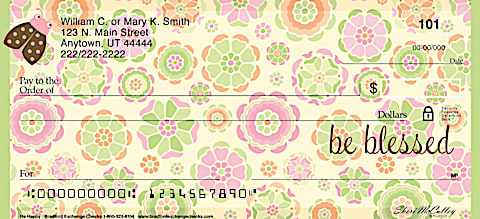 Be Happy Personal Checks, Uplifting Checks, Floral Checks