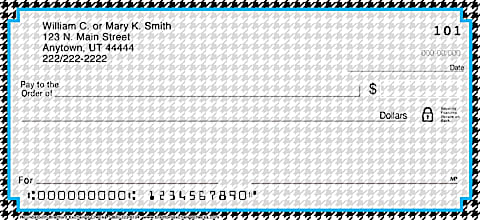 Houndstooth Personal Checks, Fashion Personal Checks, Fashion Checks