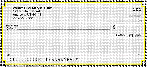 Houndstooth Personal Checks, Fashion Personal Checks, Fashion Checks