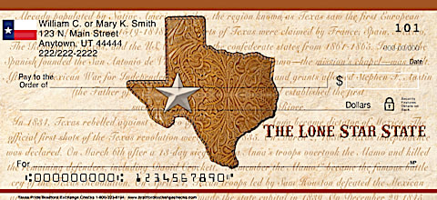 Texas Pride Personal Checks, Texas Personal Checks, Longhorn Personal Checks