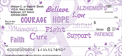 Alzheimer's Personal Checks, Alzheimer's Support Personal Checks