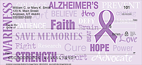 Alzheimer's Personal Checks, Alzheimer's Support Personal Checks