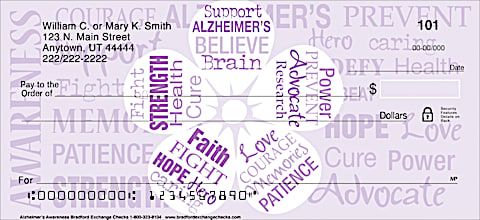 Alzheimer's Personal Checks, Alzheimer's Support Personal Checks