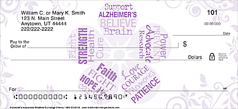 Alzheimer's Personal Checks, Alzheimer's Support Personal Checks