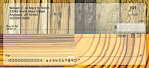 Woodgrain Personal Checks, Woodgrain Checks, Wood Pattern Checks