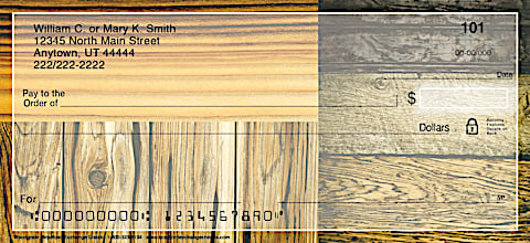 Woodgrain Personal Checks, Woodgrain Checks, Wood Pattern Checks