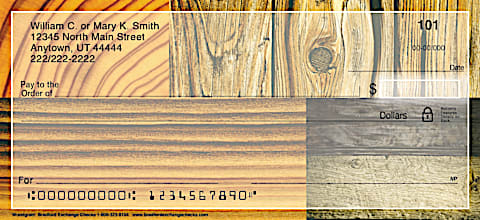 Woodgrain Personal Checks, Woodgrain Checks, Wood Pattern Checks