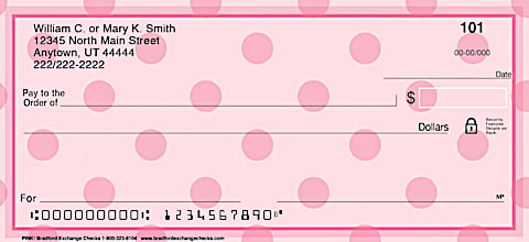 Pink Personal Checks